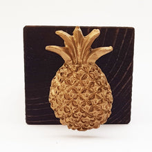 Load image into Gallery viewer, Handmade Wooden Door Stop with Gold Pineapple