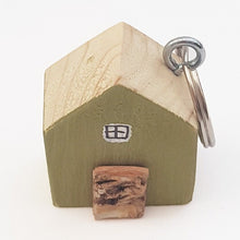 Load image into Gallery viewer, Keychain Green House Keyring Wood Gift