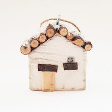Load image into Gallery viewer, Tiny Log Cabin Christmas Ornaments Handmade