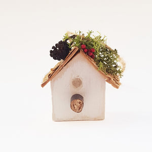 Christmas Tree Decoration Tiny Bird House Rustic Holiday Decor Order in a colour of your choice