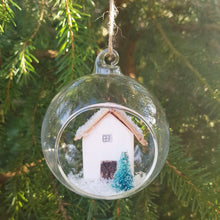 Load image into Gallery viewer, Christmas Scene Bauble Snow Scene Christmas Tree Rustic Decor - Can be made in a colour of your choice
