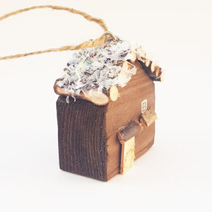Miniature Log Cabin Tree Decoration Holiday Accessories