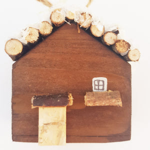 Miniature Log Cabin Tree Decoration Holiday Accessories