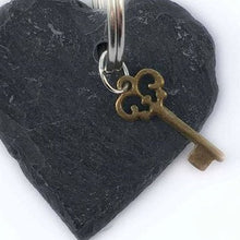 Load image into Gallery viewer, Heart Key Chain Slate Keyrings Small Gifts