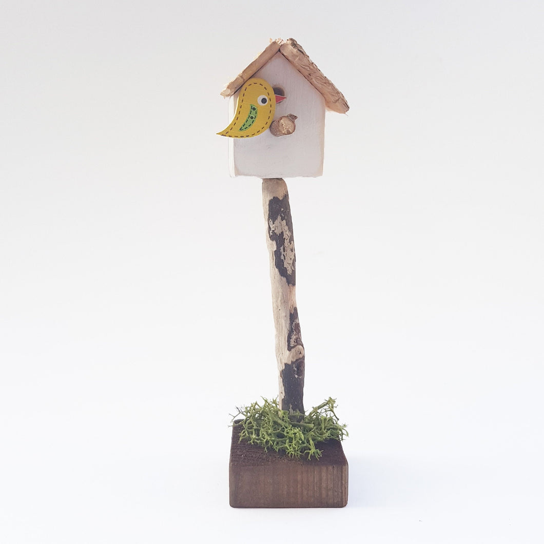 Birdhouse on a Stick Bird Ornament Miniature Gifts