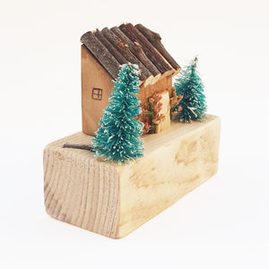 Christmas Decorations Rustic Tiny Wooden House Holiday Decor