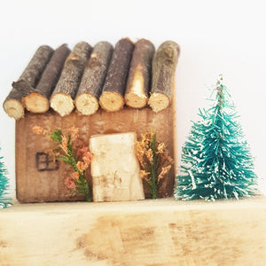 Christmas Decorations Rustic Tiny Wooden House Holiday Decor