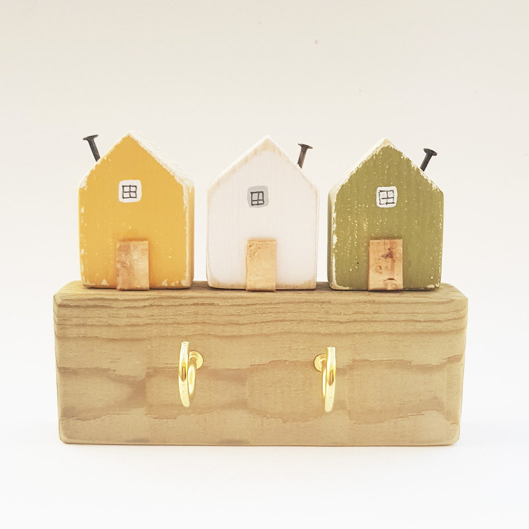 Key Holder with Scrap Wood Houses Wood Gifts