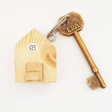 Load image into Gallery viewer, Key Ring Wood Miniature House New Home Gift