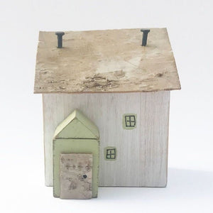 Wooden House Ornaments Green Wooden Decoration Little Cottages