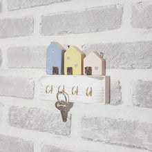 Load image into Gallery viewer, Pastel Wooden Houses Key Rack for Wall Key Holder Key Hook Key Rack Hooks Rack Hooks Wall Wooden Key Organiser Key Hook House Wooden Hooks