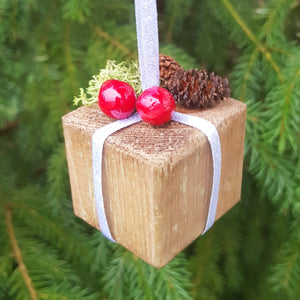Miniature Present Christmas Tree Ornaments Rustic Holiday Decor