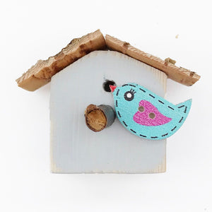 Small Fridge Magnet Bird House Magnets Wood