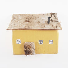 Load image into Gallery viewer, Miniature Wooden Cottage Yellow Ornaments Shelf Decor