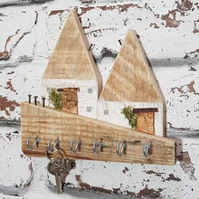 Load image into Gallery viewer, Rustic Wooden Cottages Key Holder for Wall - Painted in a colour of your choice