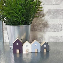 Load image into Gallery viewer, Little Houses Shelf Decor Wooden House Decor - Painted in a colour of your choice